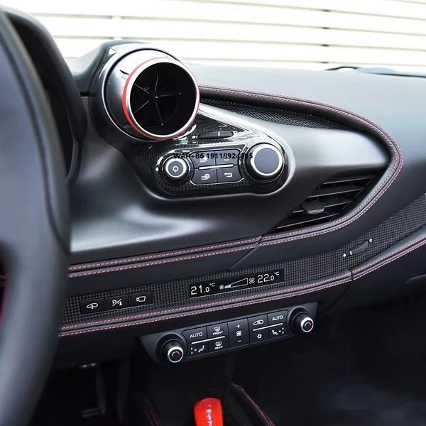 Dry Carbon Fiber 2019 to 2023 F8 Tributo Spider LHD Center AC Outlet Dash Vent Panel for F8